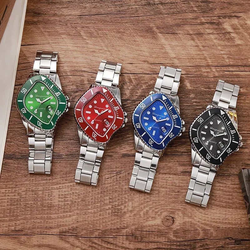 New Water Ghost Watch Men's Business Quartz Watch Bracelet Profile-shaped Alloy Business for Men