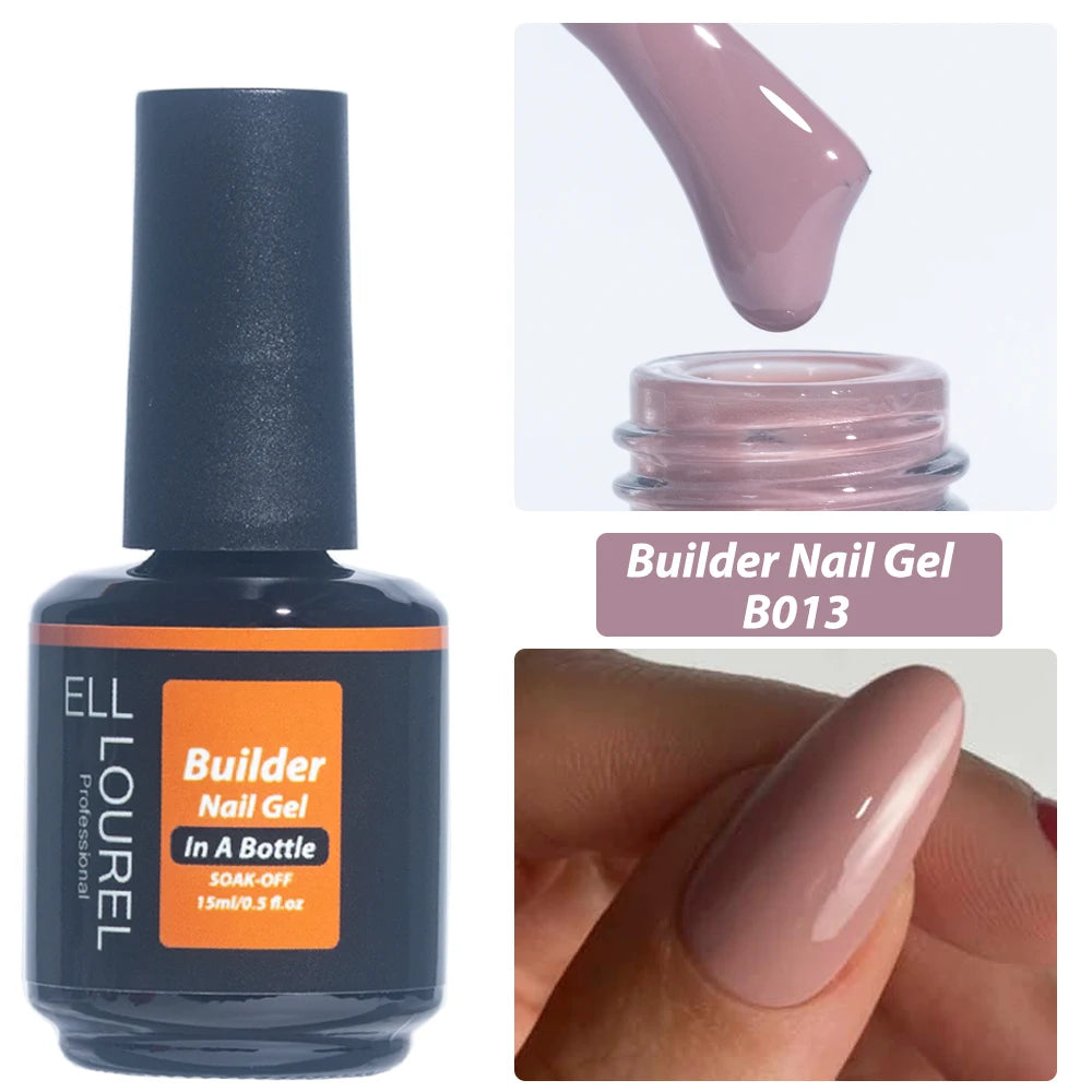 ELL LOUREL Nude Brown Builder Nail Gel Polish In A Bottle Strong Semi Permanent UV Acrylgel Hard  Gellak Manicure Nails Supplies