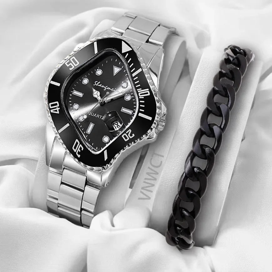 New Water Ghost Watch Men's Business Quartz Watch Bracelet Profile-shaped Alloy Business for Men