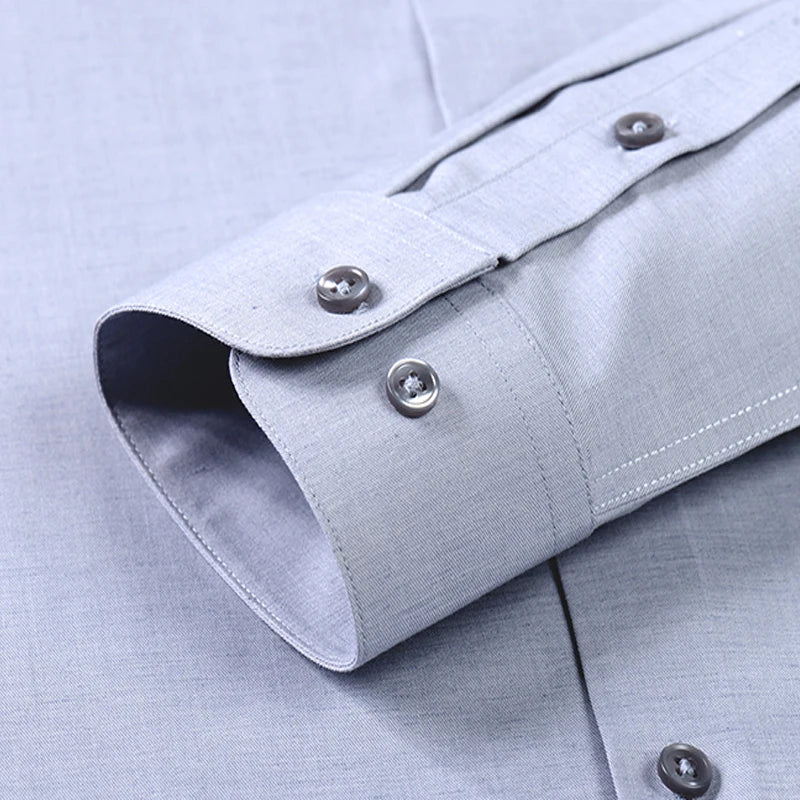 Men's micro-stretch business casual formal fashion classic social comfortable breathable linen modal cotton long-sleeved shirt