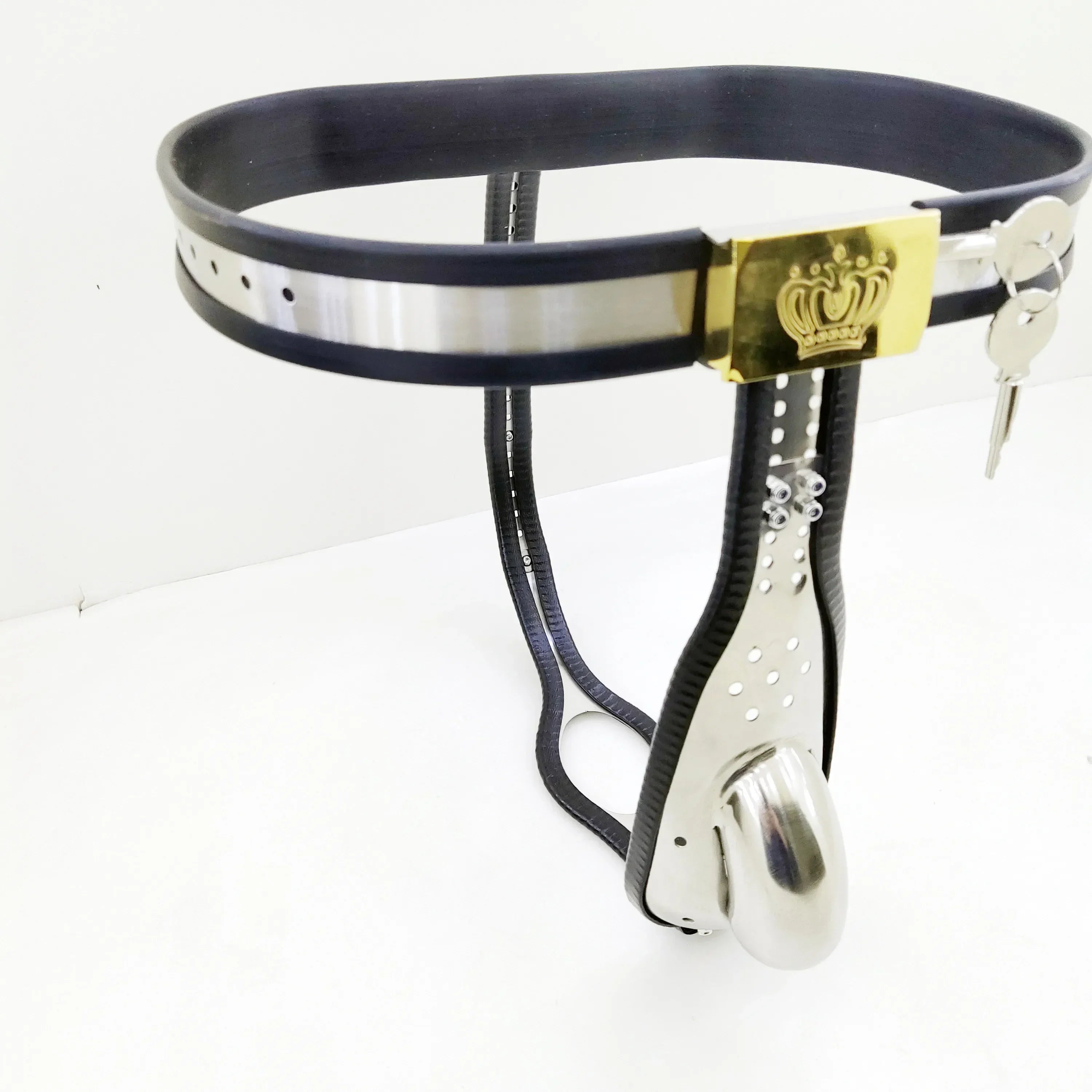 Stainless Steel Male T Type Chastity Belt Cock Cage Restraint Lockable Chastity Device Anal Beads SexToys for Men BDSM Gear game