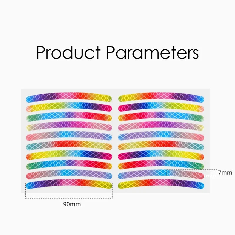 20/40pcs Bicycle Reflective Sticker for Bike Wheels Rainbow Red White Sticker for Car Motocycle Night Safety Warning Sticker