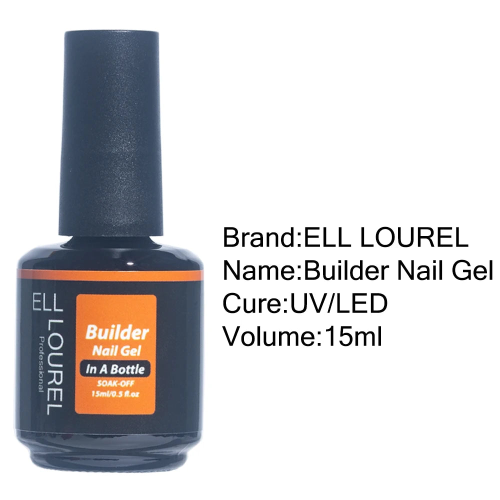 ELL LOUREL Nude Brown Builder Nail Gel Polish In A Bottle Strong Semi Permanent UV Acrylgel Hard  Gellak Manicure Nails Supplies
