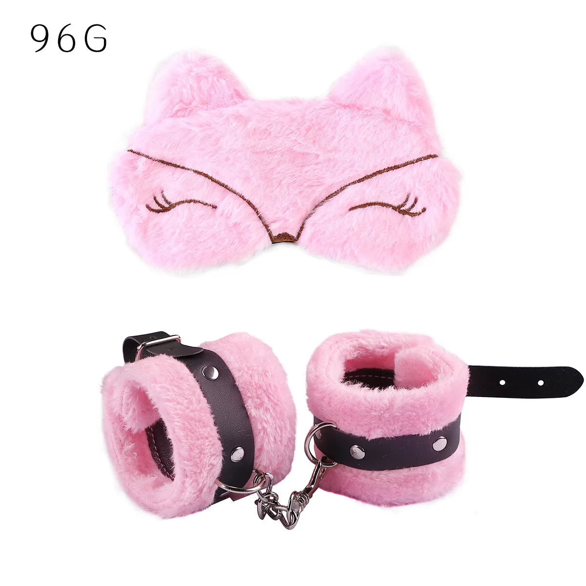 Adjustable Leather Handcuffs Soft Blindfold Bondage Set Anal Plug Adult Toy For Women Men Couples Game