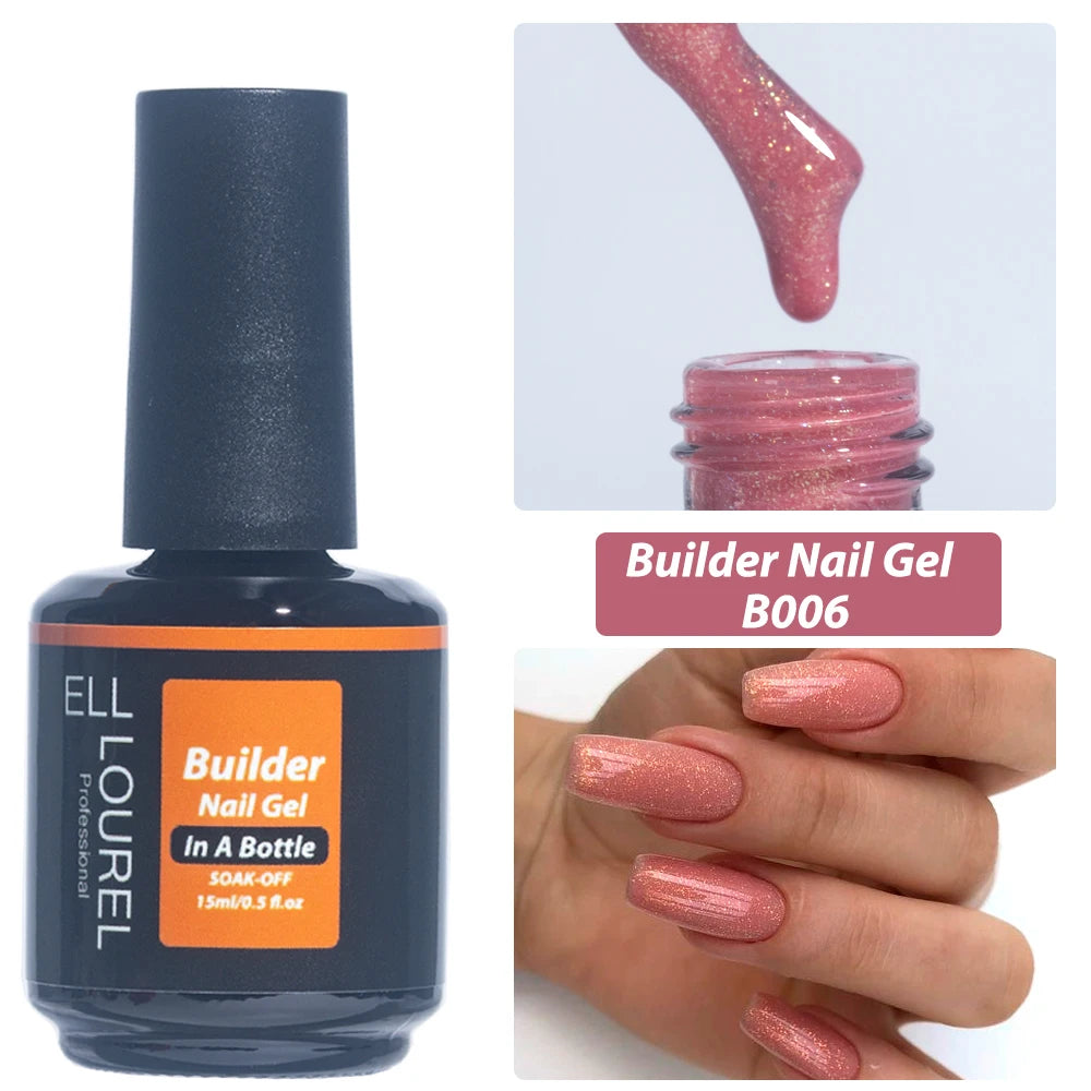 ELL LOUREL Nude Brown Builder Nail Gel Polish In A Bottle Strong Semi Permanent UV Acrylgel Hard  Gellak Manicure Nails Supplies