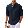 Long Sleeve Linen Shirt Linen Shirt Shirt Linen T Shirt Man European Shirt Man Shirts for Man Linen Sleeved Linen