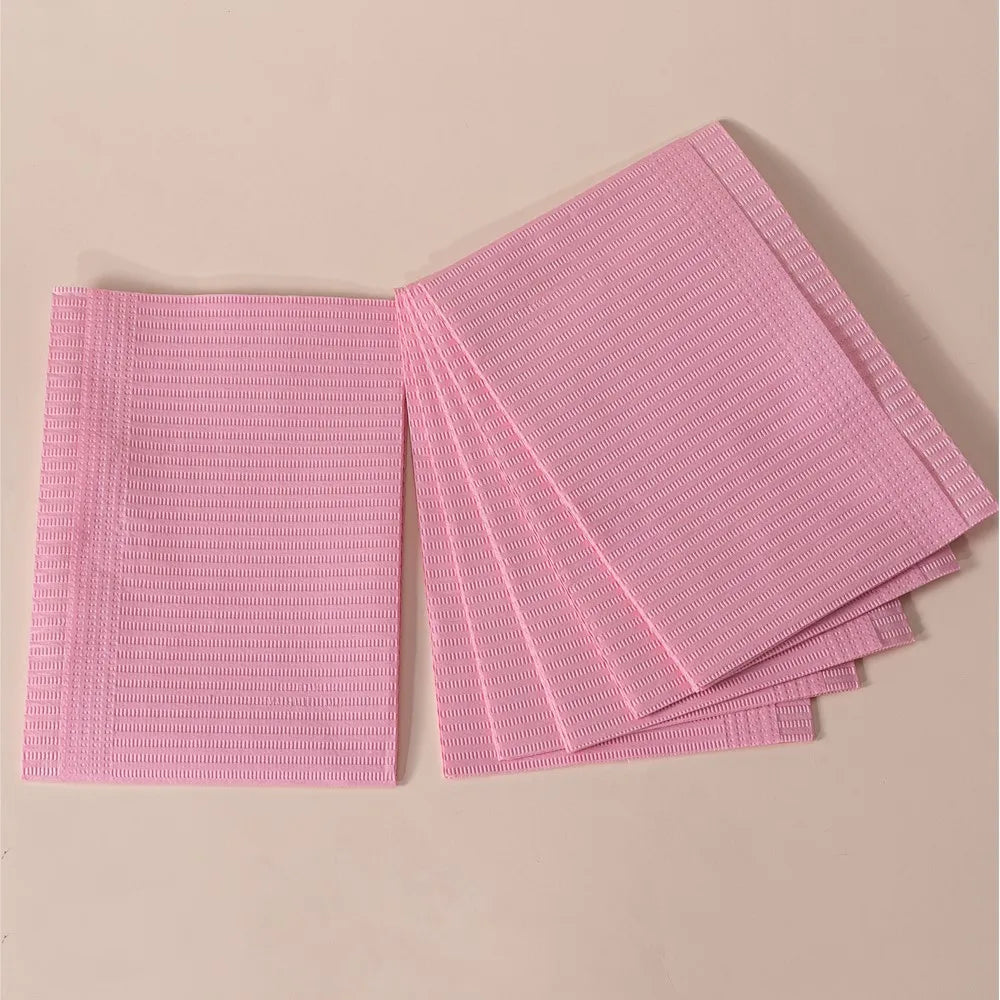 20pcs Disposable Table Mat Nail Art Towel White/Pink/Purple Waterproof Nail Paper Clean Pads 3-Layer Protection Manicure Napkins