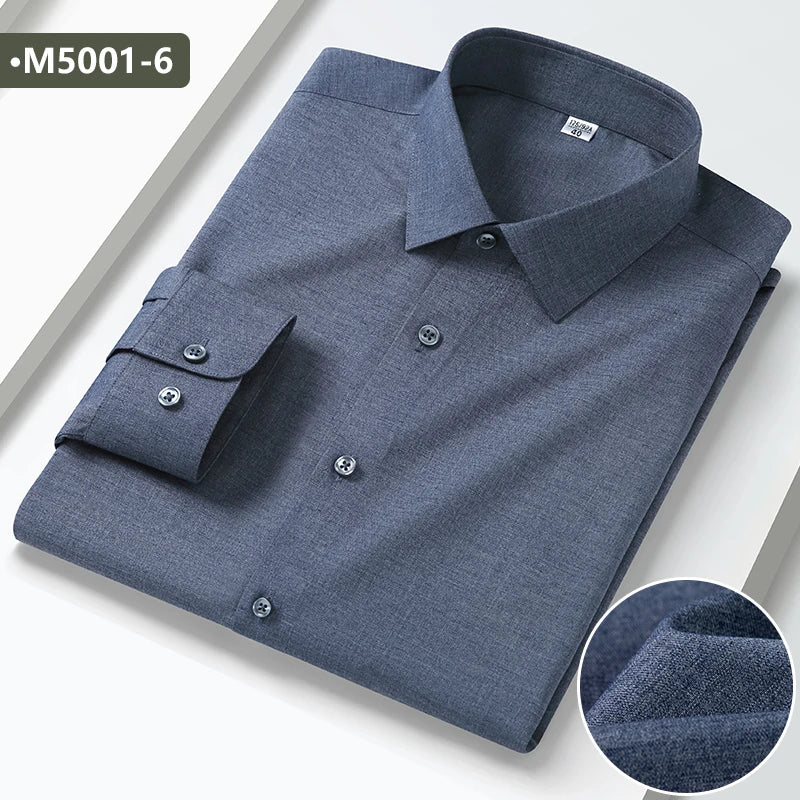 Modal 23.2% Linen 7.8% Polyester67.5% Spandex1.7% Anti-wrinkle Men's Shirts Long Sleeve Casual Short Sleeve Shirts for Men White