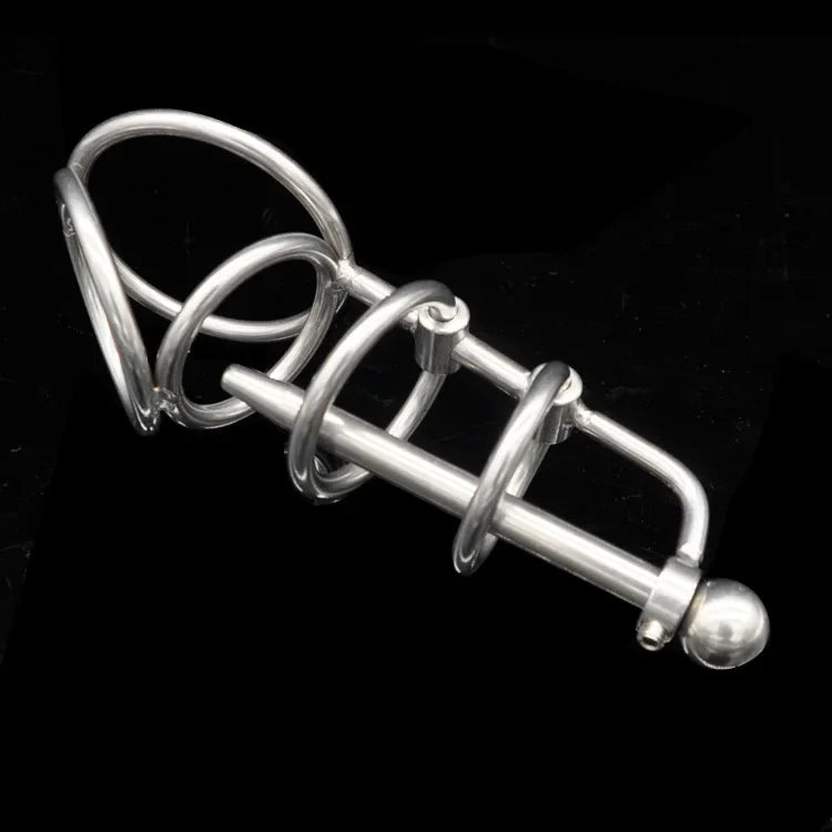 Stainless Steel Male Chastity Device with Urethra Tube Chastity Belt Cock Cage Lockable Virginity Penis Ring Penis Men A071
