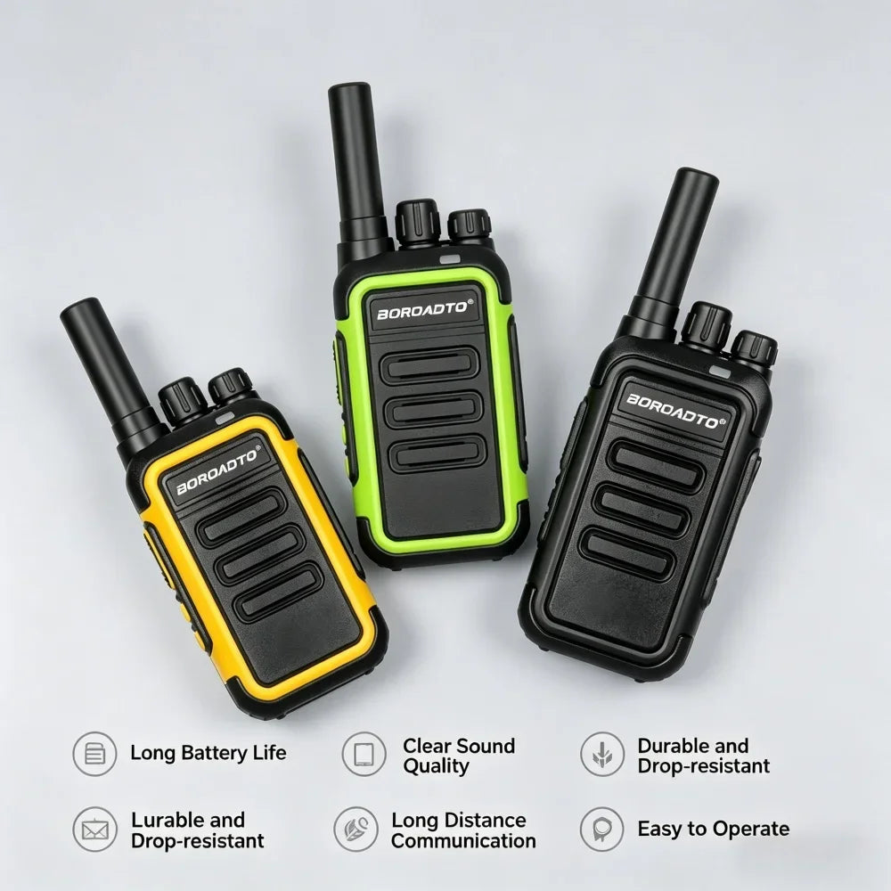 MOTOLOLA 2Pcs Mini Walkie Talkie Portable Two-Way Radio UHF Transceiver Set USB-C Rechargeable Walkie Talkies Long Range COD