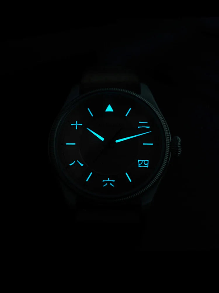 San Martin 39.5mm Men Pilot Watch YN55 Automatic Mechanical Aviation Watches Chinese Style Original Design SN0033 Field Reloj