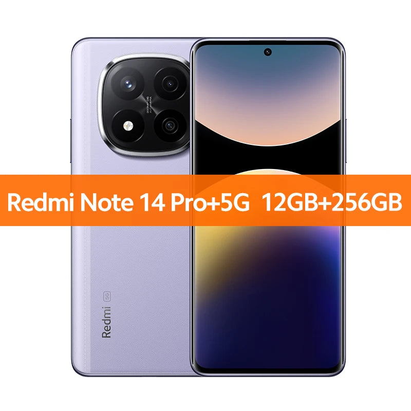 Xiaomi Redmi Note 14 Pro+ Plus 5G Global Version Cell Phone 200MP AI Camera Snapdragon 7s Gen 3 120W HyperCharge 1.5K 120Hz IP68