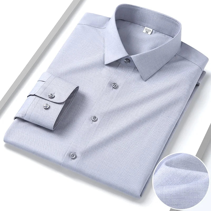 Modal 23.2% Linen 7.8% Polyester67.5% Spandex1.7% Anti-wrinkle Men's Shirts Long Sleeve Casual Short Sleeve Shirts for Men White